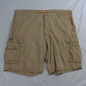 Lee‎ 42 x 10" Khaki Flat Front 100% Cotton Mens Cargo Shorts